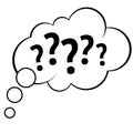 Cartoon bubble with question marks Royalty Free Stock Photo