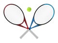 Vector crossed tennis rackets with ball Royalty Free Stock Photo