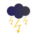 Vector weather icon - dark blue cloud with lightning Royalty Free Stock Photo
