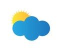 Vector weather icon - sun behind the cloud Royalty Free Stock Photo