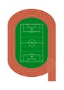 Vector running track and soccer field Royalty Free Stock Photo