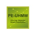 Symbol of ultra high molecular weight polyethylene Ã¢â¬â UHMWPE or PE-UHMW polymer on the background from connected macromolecules Royalty Free Stock Photo