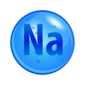 Mineral Sodium or Natrium capsule Na. Vector icon for health. Royalty Free Stock Photo