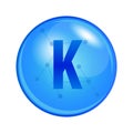 Mineral Kalium or Potassium capsule K. Vector icon for health. Royalty Free Stock Photo