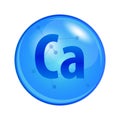 Mineral Calcium capsule Ca. Vector icon for health.