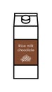 Vector line icon of flavored vegan chocolate rice milk isolated on a white background. Plant based non dairy alternative.