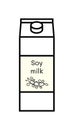 Vector line icon of vegan soy milk isolated on a white background. Plant based non dairy alternative.