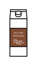 Vector line icon of vegan chocolate soy milk isolated on a white background. Plant based non dairy alternative.