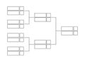 Vector championship single elimination tournament bracket or tree diagram in lines isolated on a white background. Royalty Free Stock Photo