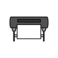Vector gray line simple icon of plotter Ã¢â¬â inkjet printing machine Royalty Free Stock Photo