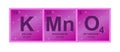 Vector symbol of Potassium permanganate KMnO4 pink or purple solution or compound consisting of potassium, manganese and oxygen