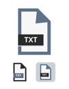 Txt file flat vector icon. Symbol of txt Ã¢â¬â a text file only for plain text isolated on a white background. Royalty Free Stock Photo