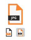 Jpg or jpeg file flat vector icon. Symbol of jpg or jpeg file with lossy compression for pictures, photos, images, graphic, web