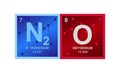 Vector symbol of N2O Nitrous oxide or laughing gas molecule consisting of nitrogen and oxygen atoms and molecules