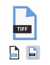 Tiff file flat vector icon. Symbol of tiff file for pictures, photos, images, graphic, web and print isolated on white background.