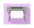 Vector flat simple icon of cmyk plotter inkjet printing machine for large formats isolated. Royalty Free Stock Photo