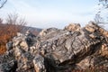 Tisove skaly rocks in autumn Male Karpaty mountains in Western Slovakia