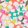 Tissue abstract print with geometric shapes.