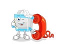 Tissue box call mascot. cartoon vector Royalty Free Stock Photo