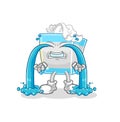 Tissue box crying illustration. character vector Royalty Free Stock Photo