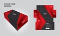 Tissue box Design Red and black polygon concept, Box Mock up, 3d box, Can be use place your text and logos, Product, packaging box Royalty Free Stock Photo