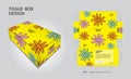 Tissue box Design summer flowers background, Box Mock up, 3d box, Product design, Packaging design vector template, package box Royalty Free Stock Photo
