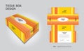 Tissue box Design yellow line background, Box Mock up, 3d box, Product design, Packaging design vector Royalty Free Stock Photo