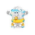 Tissue box with duck buoy cartoon. cartoon mascot vector