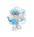 Tissue box geek cartoon. cartoon mascot vector Royalty Free Stock Photo