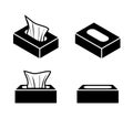 Tissue box icons in flat style, vector design Royalty Free Stock Photo