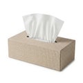 Tissue box with linen pattern isolated on white background Royalty Free Stock Photo