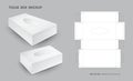 Tissue box Mock up with outline box package, 3d box, Box Die Cut Template, Product design, Packaging vector Royalty Free Stock Photo