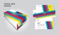 Tissue box packaging design on geometric background, box mockup, 3d box, Can be use place your text and logos and ready to go for Royalty Free Stock Photo