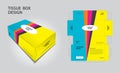 Tissue box packaging design on geometric background, box mockup, 3d box, Can be use place your text and logos and ready to go for Royalty Free Stock Photo