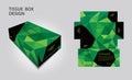 Tissue box Design green polygon background, 3d box, Product design, Packaging template vector, Tissue box Mock up Royalty Free Stock Photo