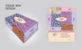 Tissue box Design pastel memphis style, 3d box, Product design, Packaging template vector, Tissue box Mock up Royalty Free Stock Photo