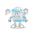 Tissue box very angry mascot. cartoon vector Royalty Free Stock Photo