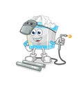 Tissue box welder mascot. cartoon vector Royalty Free Stock Photo