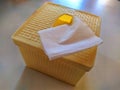 Tissue box on the white table Royalty Free Stock Photo