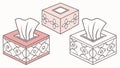 Tissue boxes illustration, hygiene and personal care item vector design Generative AI