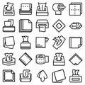 Tissue icons set, outline style