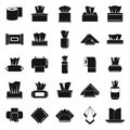 Tissue icons set simple vector. Silk cloth