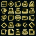 Tissue icons set vector neon