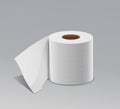 Tissue long roll white paper realistic design, on gray background Royalty Free Stock Photo