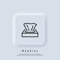 Tissue paper box icon. Napkin icon. Wipes icons. Vector. UI icon. Neumorphic UI UX white user interface web button. Neumorphism Royalty Free Stock Photo