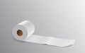 Tissue paper roll long on gray background Royalty Free Stock Photo