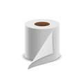 Tissue paper roll realistic, isolated on white, vector Royalty Free Stock Photo