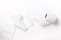 Tissue or toilet paper on white background Royalty Free Stock Photo