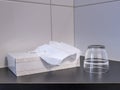 A tissuebox and a glass Royalty Free Stock Photo