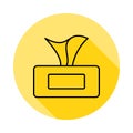 tissues outline icon in long shadow style